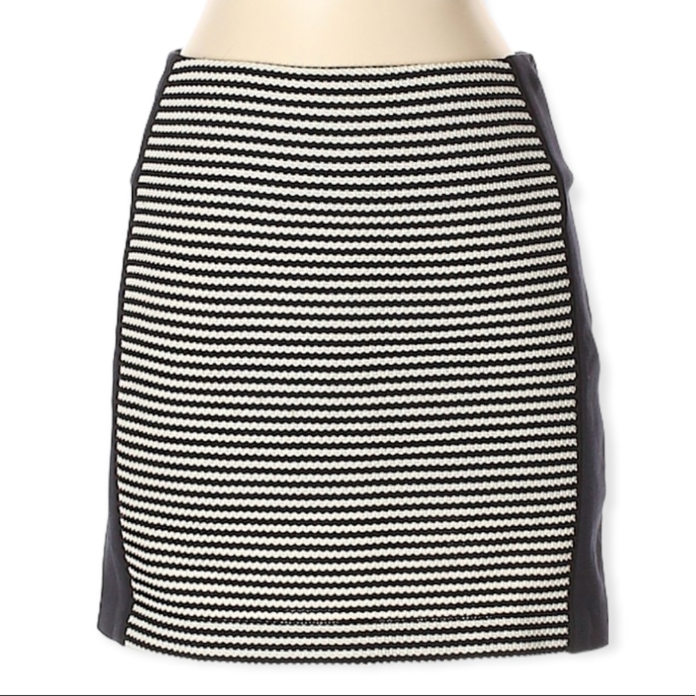 Veronica Beard Black & White Striped Mini Skirt